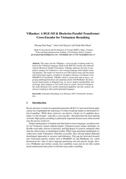 ViRanker: A BGE-M3 & Blockwise Parallel Transformer Cross-Encoder for Vietnamese Reranking