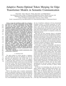 Adaptive Pareto-Optimal Token Merging for Edge Transformer Models in Semantic Communication