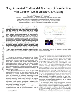 Target-oriented Multimodal Sentiment Classification with Counterfactual-enhanced Debiasing