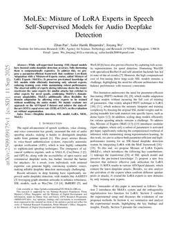 MoLEx: Mixture of LoRA Experts in Speech Self-Supervised Models for Audio Deepfake Detection
