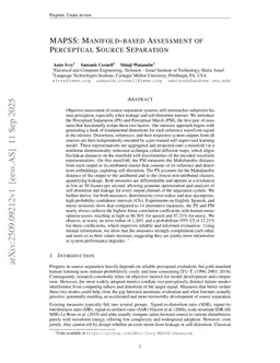 MAPSS: Manifold-based Assessment of Perceptual Source Separation