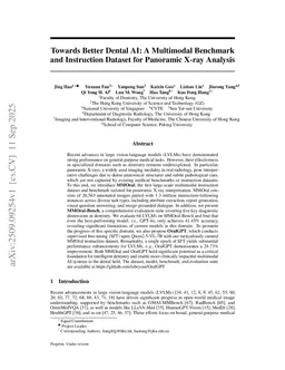 Towards Better Dental AI: A Multimodal Benchmark and Instruction Dataset for Panoramic X-ray Analysis