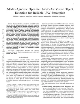 Model-Agnostic Open-Set Air-to-Air Visual Object Detection for Reliable UAV Perception
