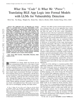 What You Code Is What We Prove: Translating BLE App Logic into Formal Models with LLMs for Vulnerability Detection