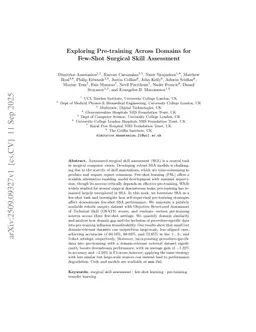 Exploring Pre-training Across Domains for Few-Shot Surgical Skill Assessment