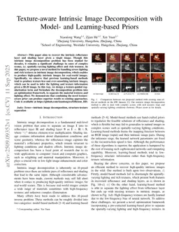 Texture-aware Intrinsic Image Decomposition with Model- and Learning-based Priors