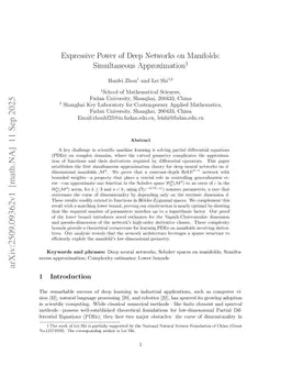 Expressive Power of Deep Networks on Manifolds: Simultaneous Approximation