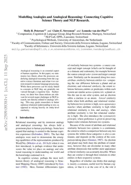 Modelling Analogies and Analogical Reasoning: Connecting Cognitive Science Theory and NLP Research