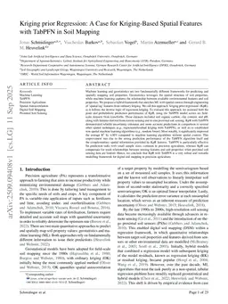 Kriging prior Regression: A Case for Kriging-Based Spatial Features with TabPFN in Soil Mapping