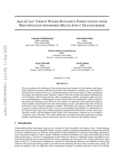 AquaCast: Urban Water Dynamics Forecasting with Precipitation-Informed Multi-Input Transformer