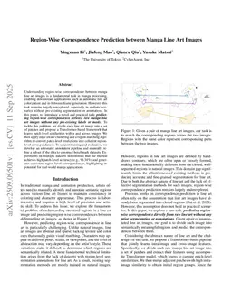 Region-Wise Correspondence Prediction between Manga Line Art Images