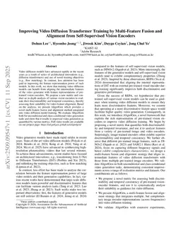 Improving Video Diffusion Transformer Training by Multi-Feature Fusion and Alignment from Self-Supervised Vision Encoders