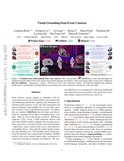Visual Grounding from Event Cameras