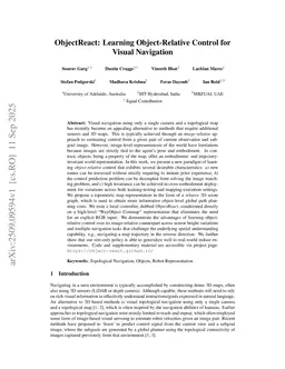 ObjectReact: Learning Object-Relative Control for Visual Navigation