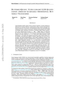 ButterflyQuant: Ultra-low-bit LLM Quantization through Learnable Orthogonal Butterfly Transforms