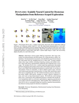 Dexplore: Scalable Neural Control for Dexterous Manipulation from Reference-Scoped Exploration