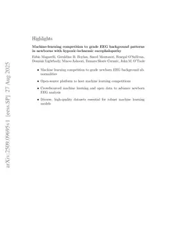 Machine-learning competition to grade EEG background patterns in newborns with hypoxic-ischaemic encephalopathy