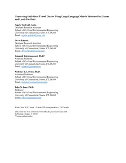 Generating Individual Travel Diaries Using Large Language Models Informed by Census and Land-Use Data