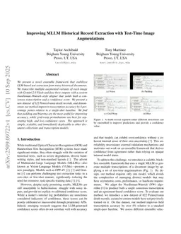 Improving MLLM Historical Record Extraction with Test-Time Image