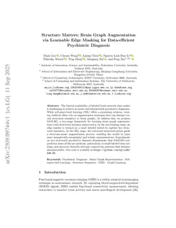 Structure Matters: Brain Graph Augmentation via Learnable Edge Masking for Data-efficient Psychiatric Diagnosis