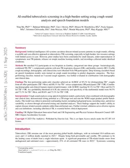 Deep Learning for Tuberculosis Screening in a High-burden Setting using Cough Analysis and Speech Foundation Models