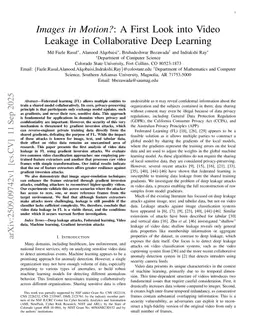 Images in Motion?: A First Look into Video Leakage in Collaborative Deep Learning
