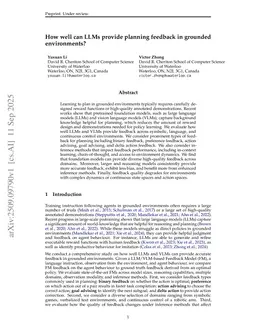 How well can LLMs provide planning feedback in grounded environments?