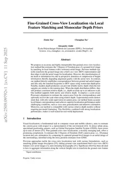 Loc$^2$: Interpretable Cross-View Localization via Depth-Lifted Local Feature Matching