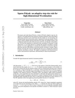 Sparse Polyak: an adaptive step size rule for high-dimensional M-estimation