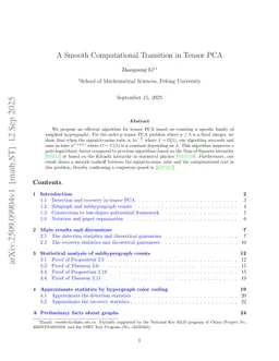 A Smooth Computational Transition in Tensor PCA