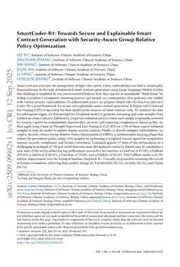 Towards Secure and Explainable Smart Contract Generation with Security-Aware Group Relative Policy Optimization