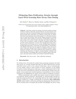 Mitigating Data Exfiltration Attacks through Layer-Wise Learning Rate Decay Fine-Tuning