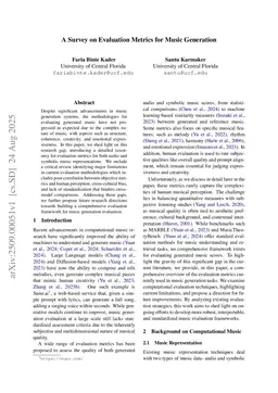 A Survey on Evaluation Metrics for Music Generation