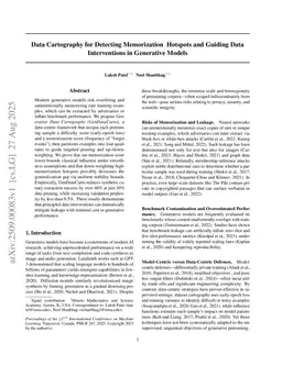 Data Cartography for Detecting Memorization Hotspots and Guiding Data Interventions in Generative Models