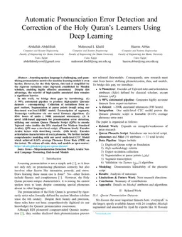 Automatic Pronunciation Error Detection and Correction of the Holy Quran's Learners Using Deep Learning