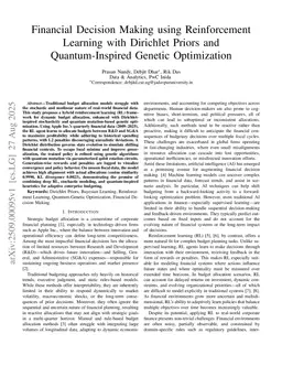 Financial Decision Making using Reinforcement Learning with Dirichlet Priors and Quantum-Inspired Genetic Optimization