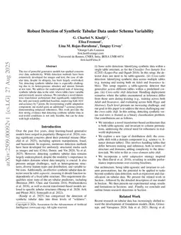 Robust Detection of Synthetic Tabular Data under Schema Variability
