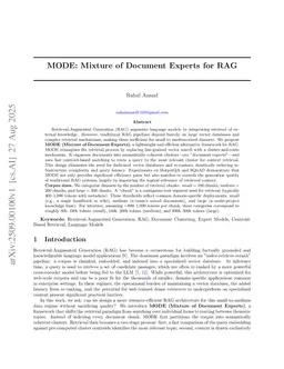 MODE: Mixture of Document Experts for RAG