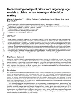 Meta-learning ecological priors from large language models explains human learning and decision making