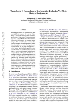 Waste-Bench: A Comprehensive Benchmark for Evaluating VLLMs in Cluttered Environments