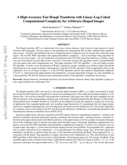 A High-Accuracy Fast Hough Transform with Linear-Log-Cubed Computational Complexity for Arbitrary-Shaped Images