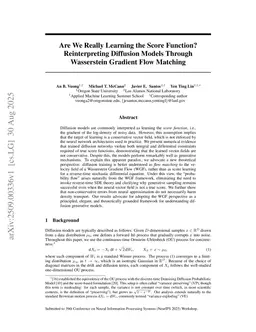 Are We Really Learning the Score Function? Reinterpreting Diffusion Models Through Wasserstein Gradient Flow Matching