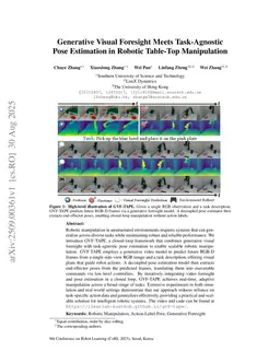 Generative Visual Foresight Meets Task-Agnostic Pose Estimation in Robotic Table-Top Manipulation