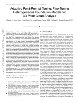 Adaptive Point-Prompt Tuning: Fine-Tuning Heterogeneous Foundation Models for 3D Point Cloud Analysis