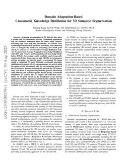 Domain Adaptation-Based Crossmodal Knowledge Distillation for 3D Semantic Segmentation