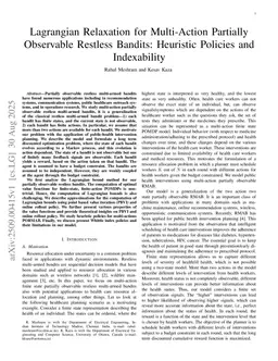 Lagrangian Relaxation for Multi-Action Partially Observable Restless Bandits: Heuristic Policies and Indexability