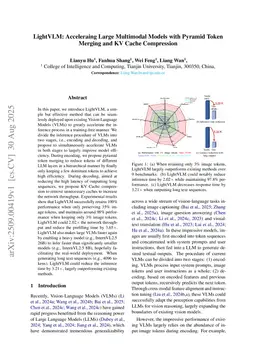 LightVLM: Acceleraing Large Multimodal Models with Pyramid Token Merging and KV Cache Compression
