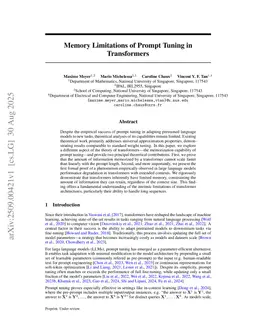 Memory Limitations of Prompt Tuning in Transformers