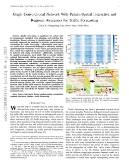 Graph Convolutional Network With Pattern-Spatial Interactive and Regional Awareness for Traffic Forecasting