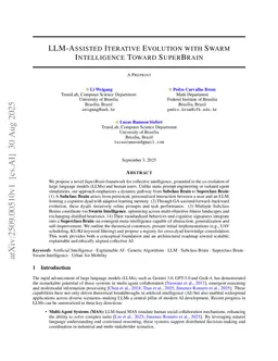 LLM-Assisted Iterative Evolution with Swarm Intelligence Toward SuperBrain